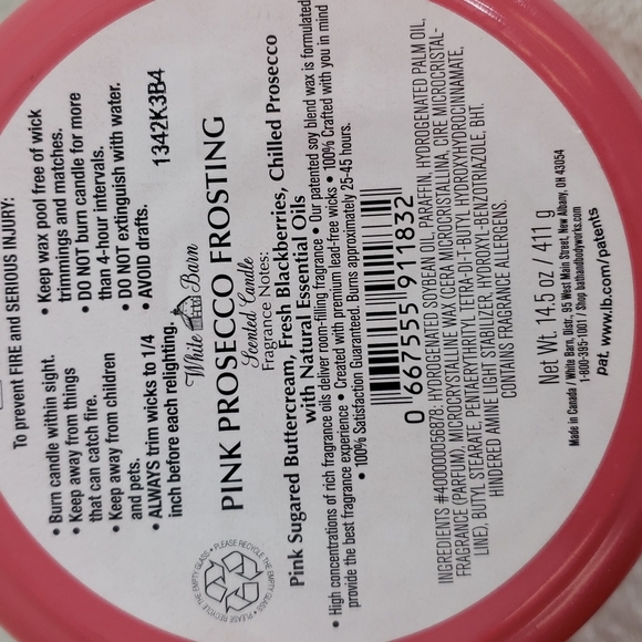 Bath & Body Works Pink Prosecco Frosting Candle 3 Wick Large Scented 14.5 oz NEW - Picture 3 of 3